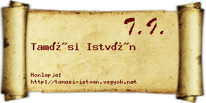Tamási István névjegykártya