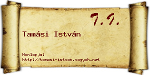 Tamási István névjegykártya